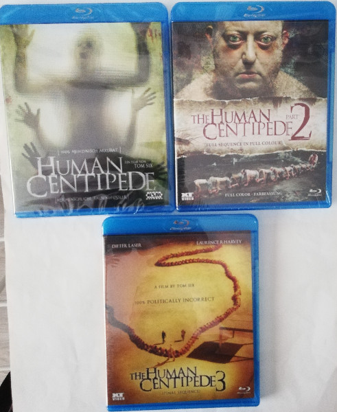 THE  HUMAN  CENTIPEDE 1 - 3 ( UNCUT ) NEU IN FOLIE