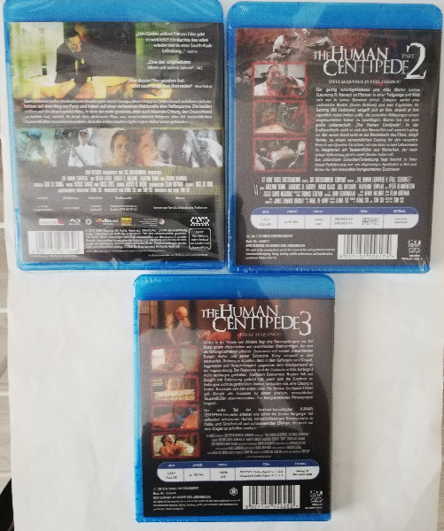 THE  HUMAN  CENTIPEDE 1 - 3 ( UNCUT ) NEU IN FOLIE