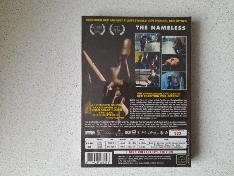 MEDIABOOK : THE NAMELESS - LIMITIERT 333 St�ck