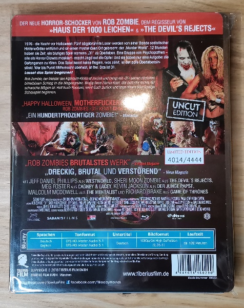 31 - Limited Steelbook - Blu Ray - Uncut