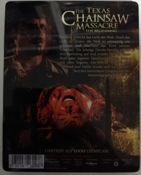 THE TEXAS CHAINS. THE BEGINN  ( UNCUT )  STEELBOOK