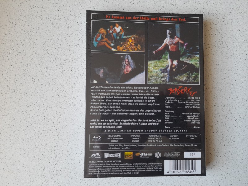 MEDIABOOK : BERSERKER - LIMITIERT 222 ST�CK