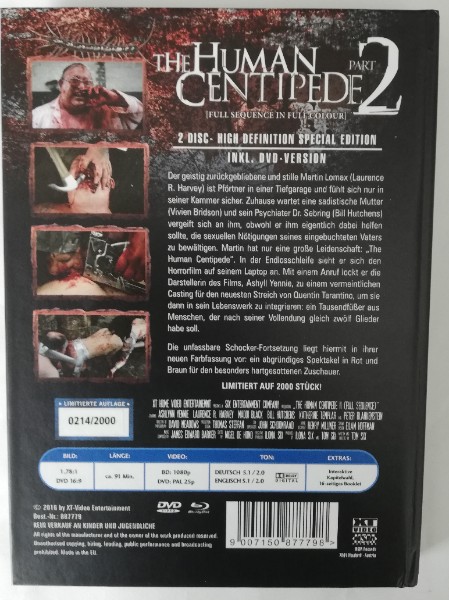 THE  HUMAN  CENTIPEDE  2  ( UNCUT ) MEDIABOOK