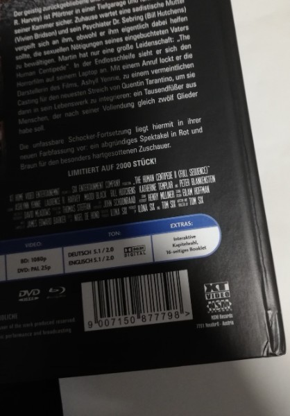 THE  HUMAN  CENTIPEDE  2  ( UNCUT ) MEDIABOOK