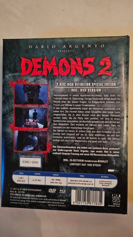 D�monen 2 Demons 2 wattiertes Mediabook Bluray&DVD