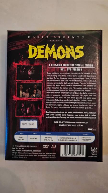 D�monen Demons wattiertes Mediabook Bluray + DVD
