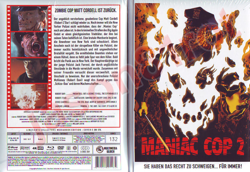 Maniac Cop 2 II - Lim. MB wattiert NEU OVP 4K
