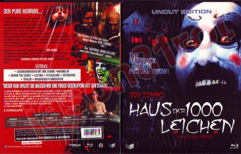Haus der 1000 Leichen - uncut  Blu Ray OVP Schuber