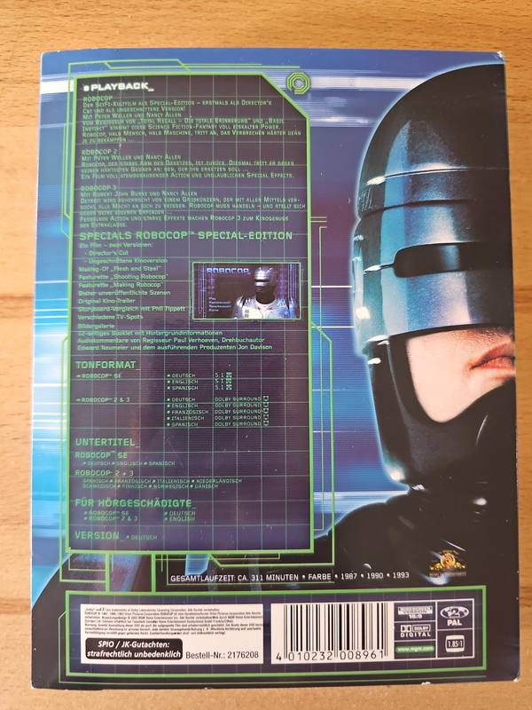 Robocop Trilogy Bluray und DVD uncut