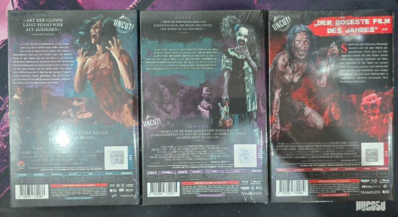 Terrifier 1-3 gro�e Hartbox OVP Teil 2+3 4K