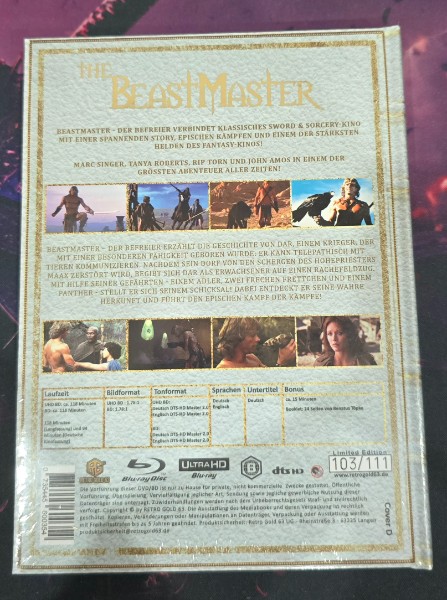 The Beastmaster MB Cover D OVP mit Goldst�ck