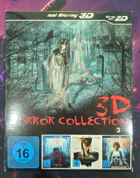 3D Horror Collection 3 Blu-ray + 3 Brillen