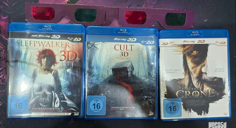 3D Horror Collection 3 Blu-ray + 3 Brillen