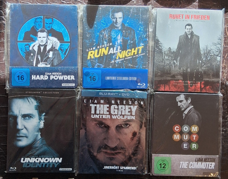 Liam Neeson Bluray Schuber + 6 x Steelbooks TOP