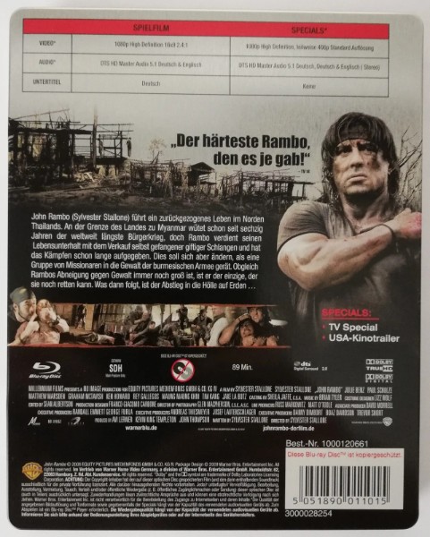 JOHN  RAMBO  ( UNCUT ) STEELBOOK