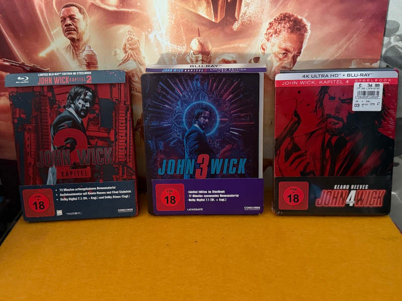John Wick Steelbook 2,3,4 - FSK 18