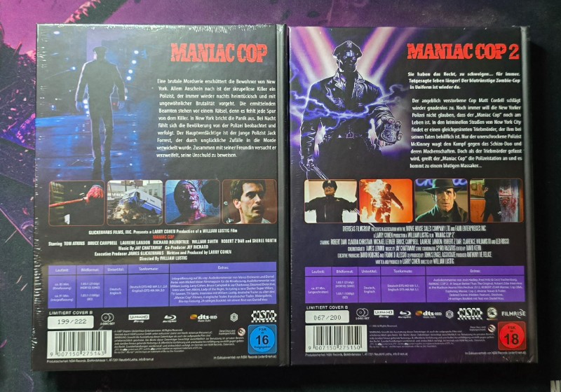 Maniac Cop 1+2 Mediabook OVP