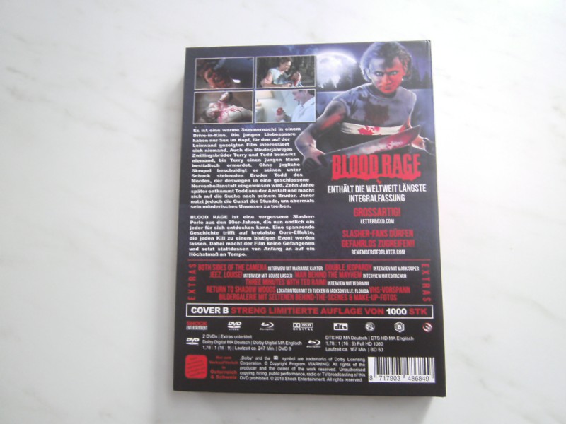 Mediabook Blood Rage, 3 Disc uncut Edition