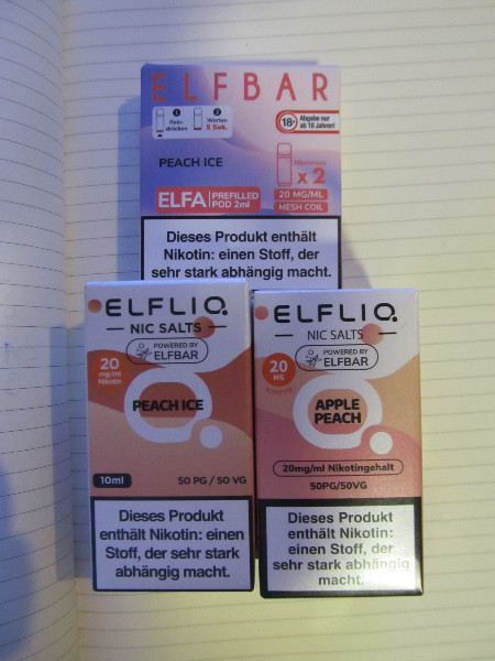 Elbar pods + liguids peach ice + apple peach