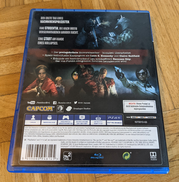 Resident Evil 2 Remake- Playstation 4 - -PS4-