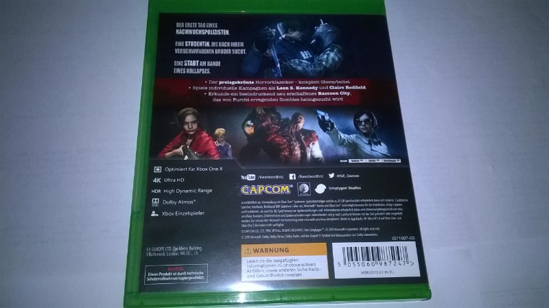 Resident Evil 2 Remake XBox One