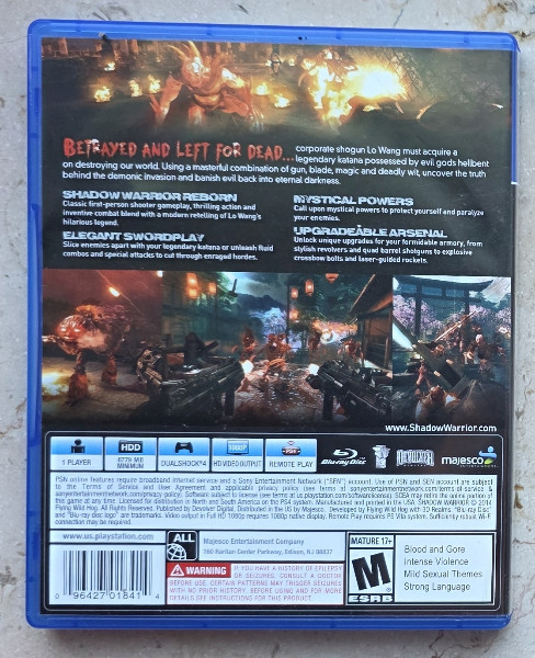 Shadow Warrior PS4 Playstation FirstPerson Shooter