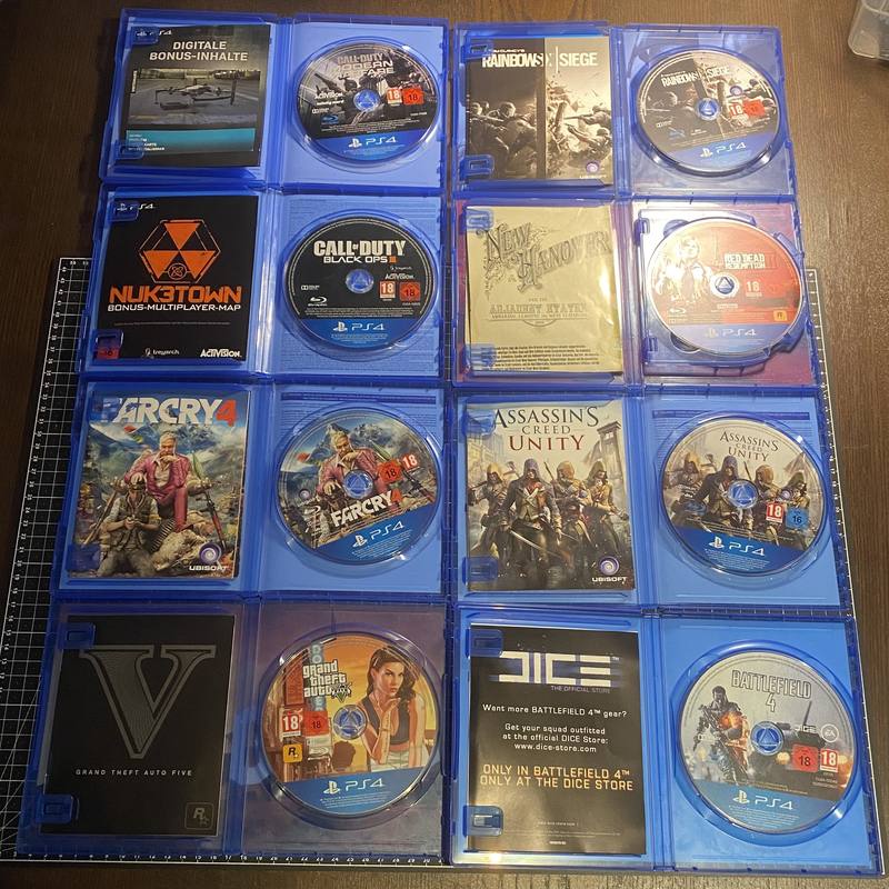 PS4 Spielepaket 8er Set (GTA, RDR2, BF4...)