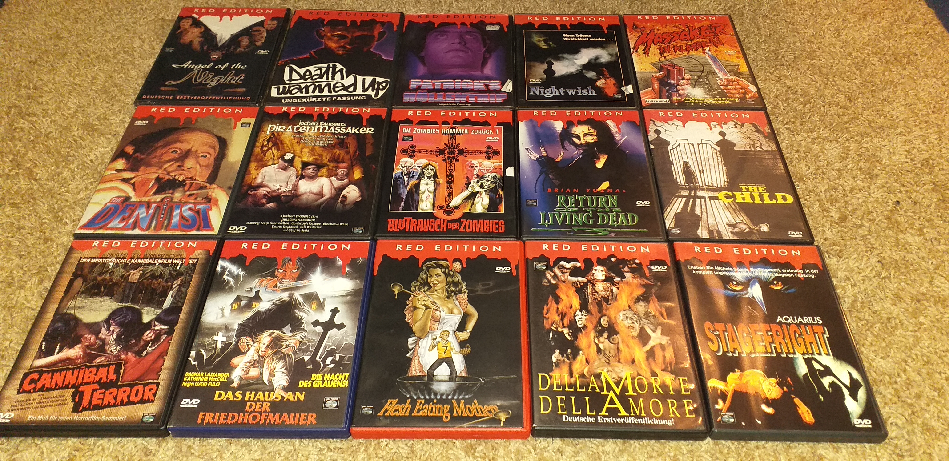 RED EDITION HORROR SPLATTER DVD`s 15 STÜCK Kaufen!