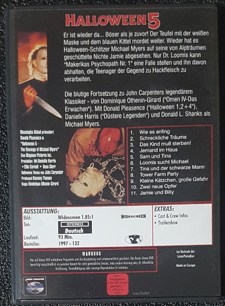 Halloween 5  (1989) 2-DVD 1. Auflage, uncut