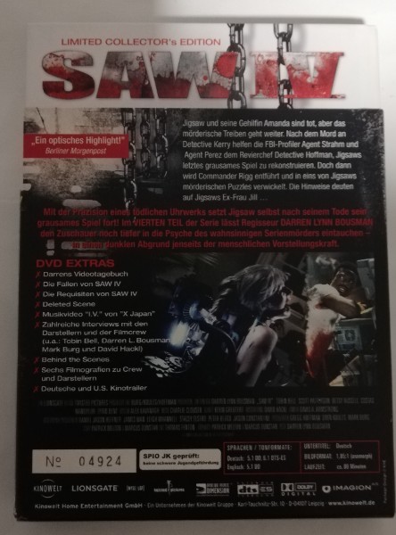 SAW  4   ( UNCUT )  MEDIABOOK
