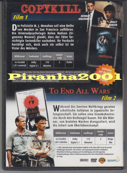 Copykill + To End all Wars -UNCUT-Sigourney Weaver