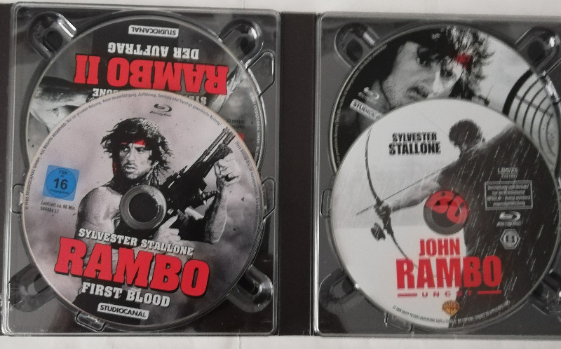 RAMBO - QUADRILOGY ( UNCUT) IM PAPPSCHUBER  BLURAY