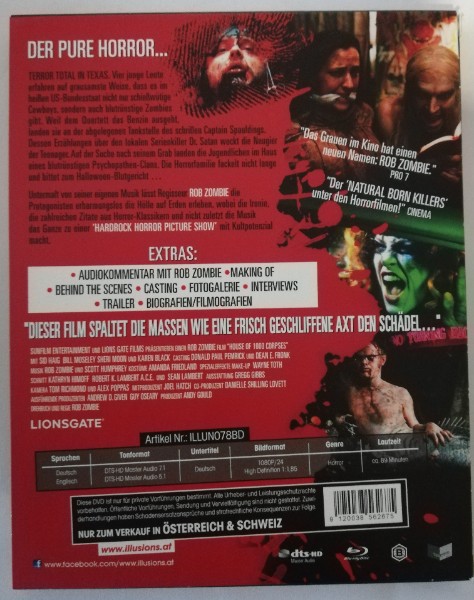 HAUS DER 1000 LEICHEN  (UNCUT)  BLURAY