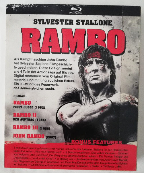 RAMBO - QUADRILOGY ( UNCUT) IM PAPPSCHUBER  BLURAY