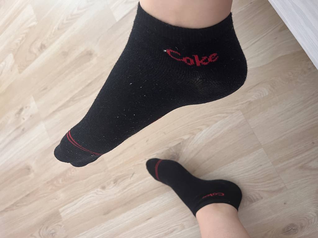 Socken getragen auf Wunsch