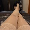 getragene halterlose Nylons