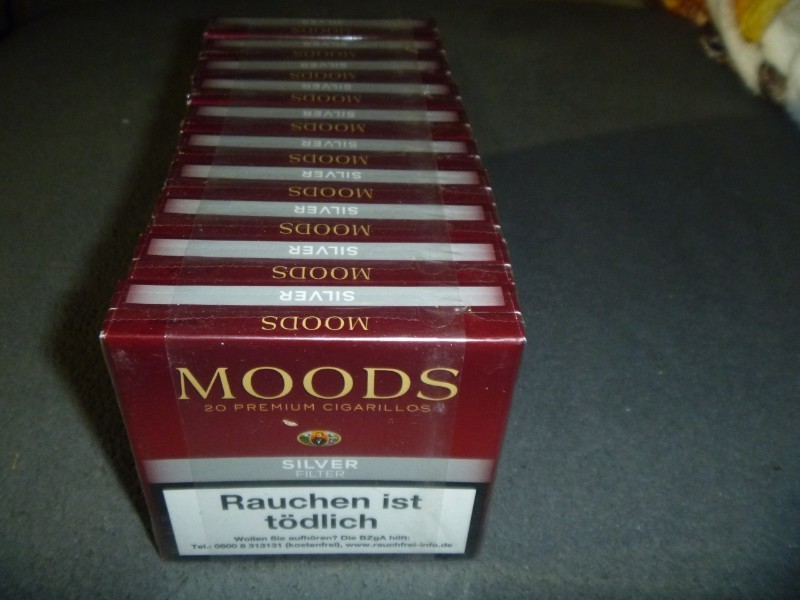 MOODS SILVER CIGARELLOS 10 x 20 ST�CK