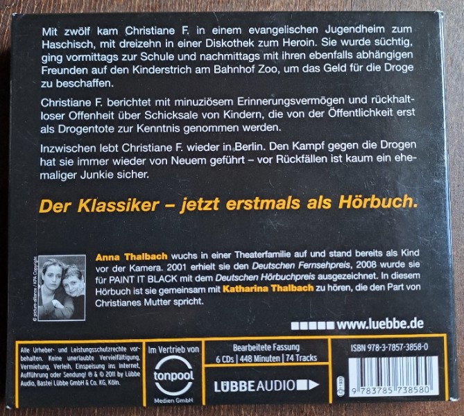 Christiane F. - Wir Kinder vom Bahnhof Zoo (H�rbuc