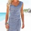 DAMEN KLEID,  40,  BLAU- WEI,...