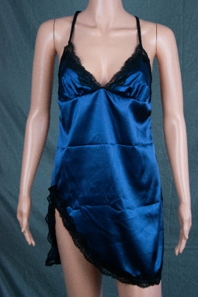Satin Nachthemd - K�nigsblau