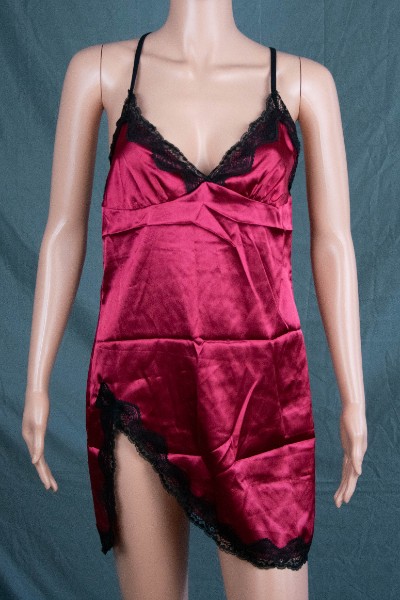 Satin Nachthemd - Bordeaux
