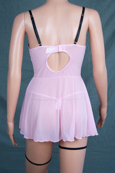 Sexy Nachthemd Set - 4-teilig - Pink