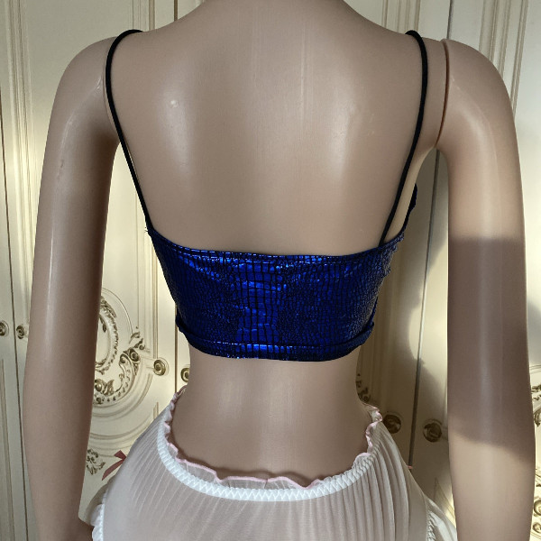 DAMEN TOP BAUCHFREI, GR.40-42, DUNKELBLAU, NEU