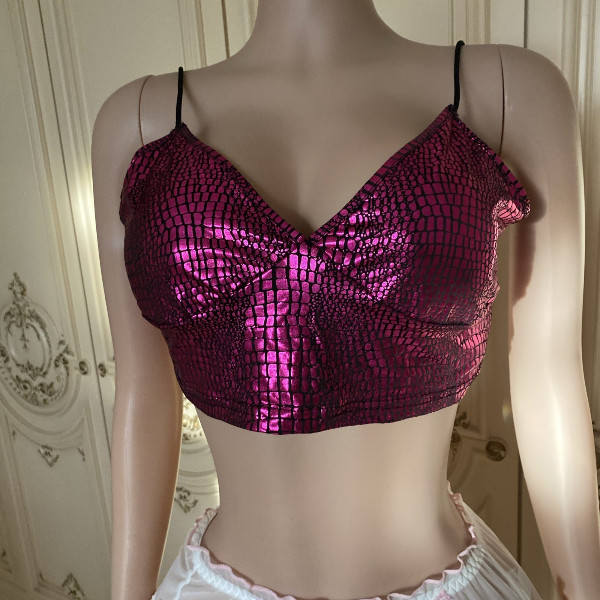 DAMEN TOP BAUCHFREI, GR.40-42, PINK, NEU
