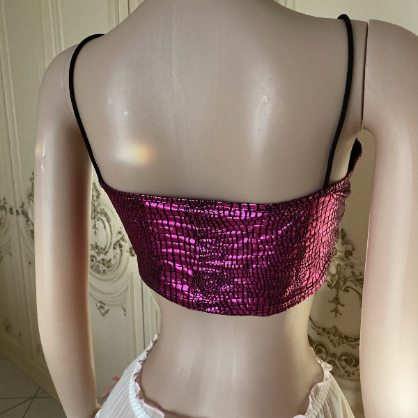 DAMEN TOP BAUCHFREI, GR.40-42, PINK, NEU