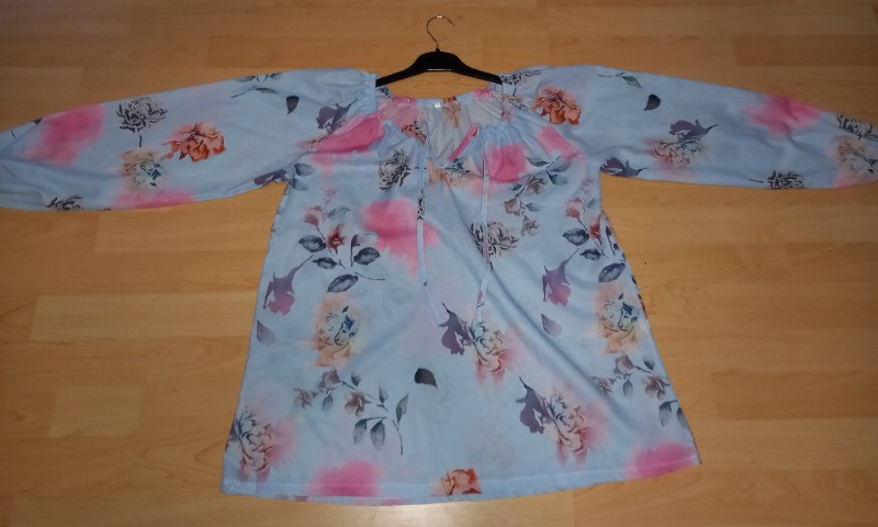 Damen Bluse Tunika in Hellblau, Gr��e: XXL