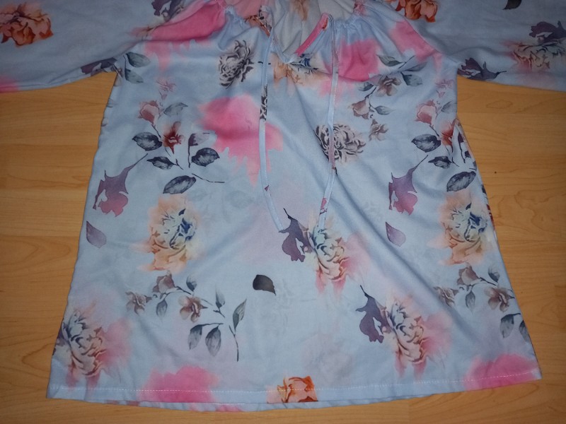 Damen Bluse Tunika in Hellblau, Gr��e: XXL