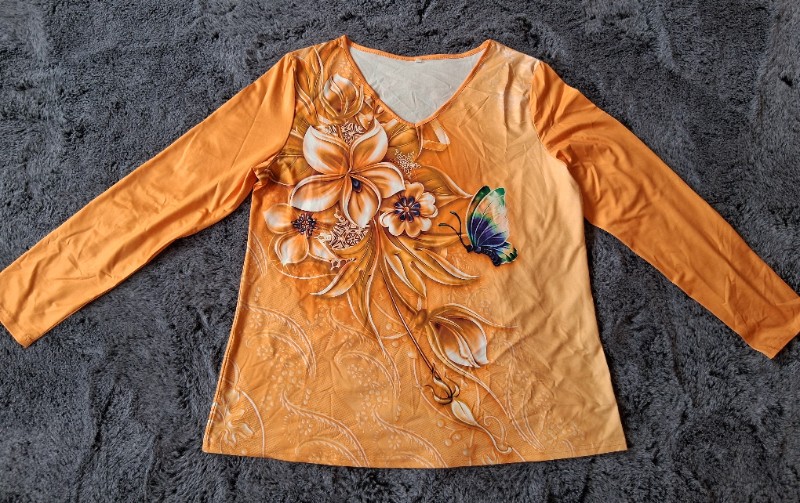 Sch�nes Damen Langarmshirt in Orange Gr��e XXL