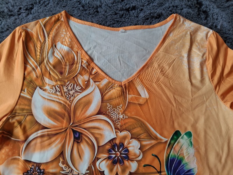 Sch�nes Damen Langarmshirt in Orange Gr��e XXL