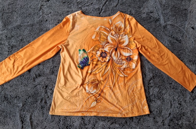 Sch�nes Damen Langarmshirt in Orange Gr��e XXL
